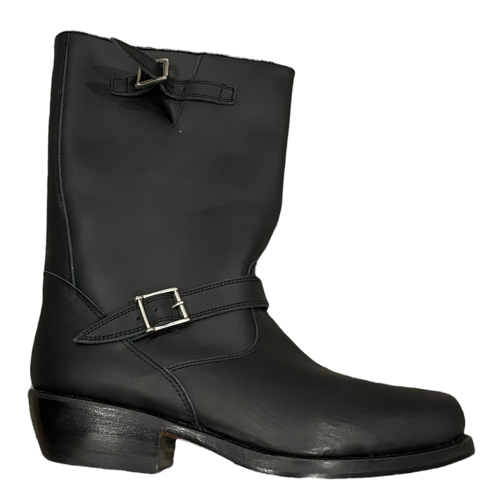 John Cooper Biker western cowboy black Genuine Leather Motorcycle Boots Spain